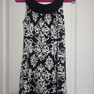 Wrapper Black and White Floral Mini Dress